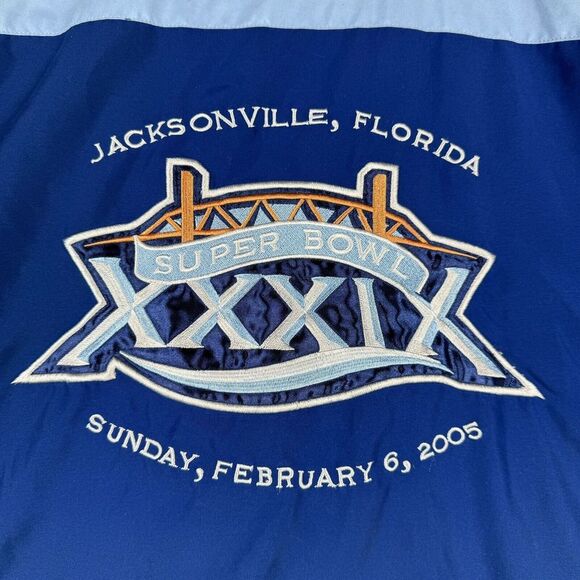 Vintage 2005 Classic Super Bowl 39 Windbreaker Size XL Patriots Vs Eagles - Picture 8 of 15